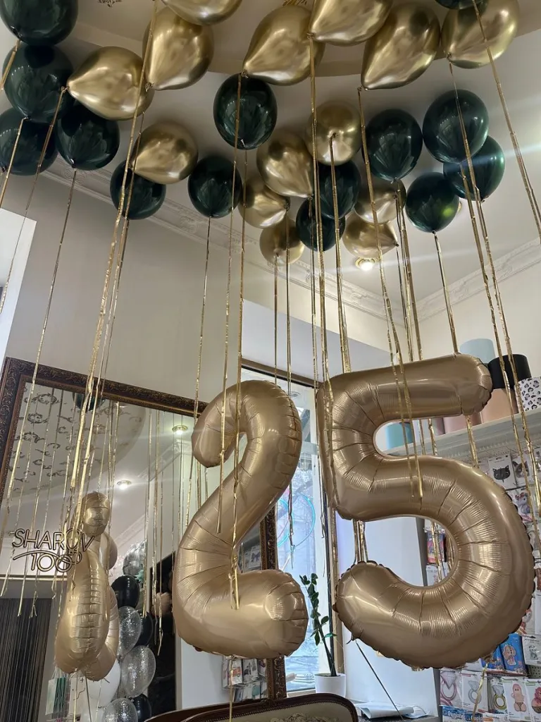 Пісочні цифри 25 із золотим дощиком